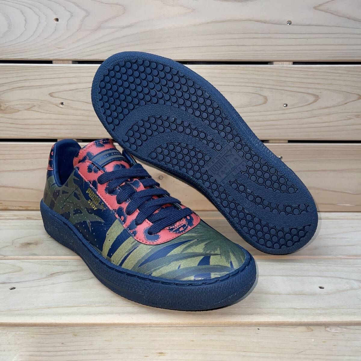 プーマ 23cm スター ハウス オブ ハックニー 税込定価24200円 グリーン ブラック PUMA STAR HOH G PALM コラボ 天然皮革 緑 黒 ②拍卖