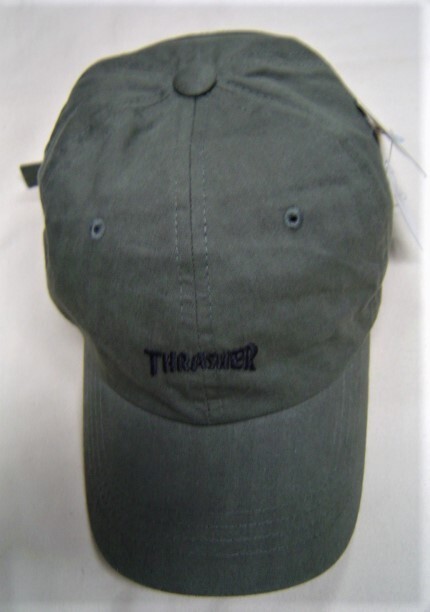 セール15% THRASHER スラッシャー 16TH-C25 ツイル ロゴ 刺しゅう プリント ローキャップ モスグリーン F 帽子 男女兼用 野球帽 新品拍卖
