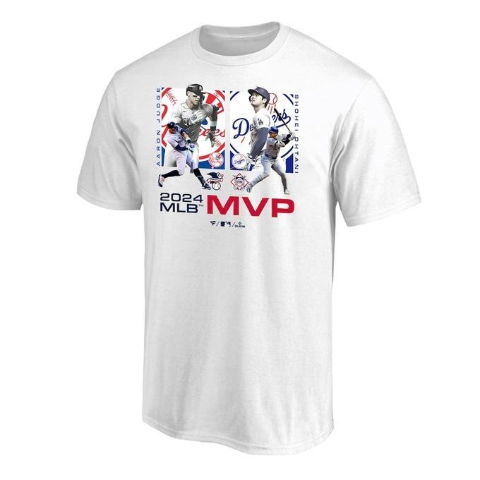 セール20% ファナティックス ドジャース ヤンキース 大谷翔平 アーロンジャッジ MVP 2024 コラボ Tシャツ 半袖 白 XL ML01-24FW-0142拍卖