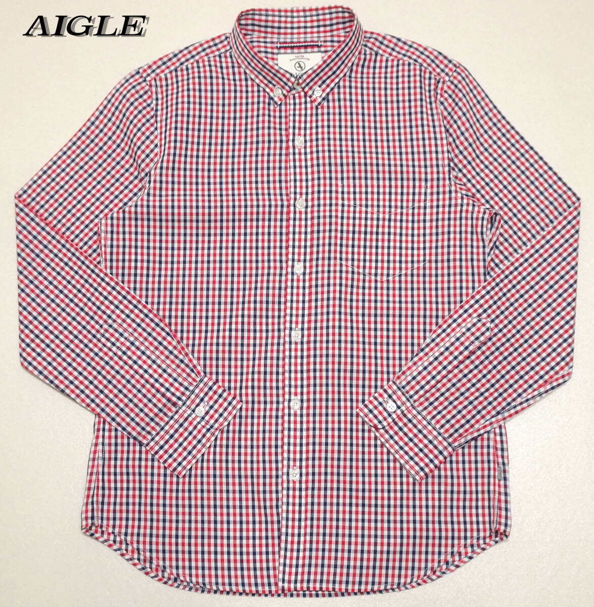 AIGLE(エーグル)/コットン×ポリ/長袖/ボタンダウンシャツ/M拍卖