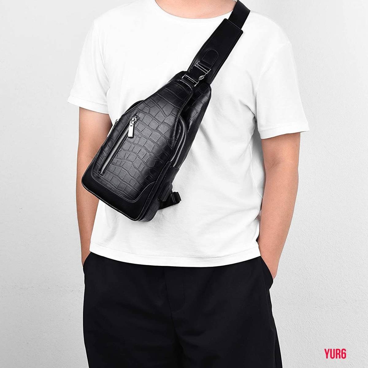 レザー ボディバッグ 大容量 盗難防止ポケット 通気性 防水性 耐摩耗性 iPad mini ショルダーベルト左右付け替え可 普段使い 買い物 通勤拍卖