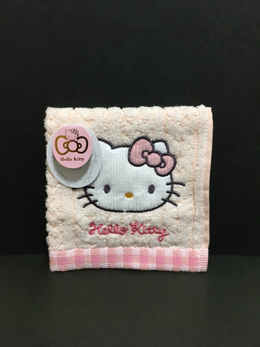 SANRIO/サンリオ アップリケタオルハンカチ☆彡 ハローキティ ピンク☆ ふわふわ無撚糸 新品 HELLO KITTY拍卖