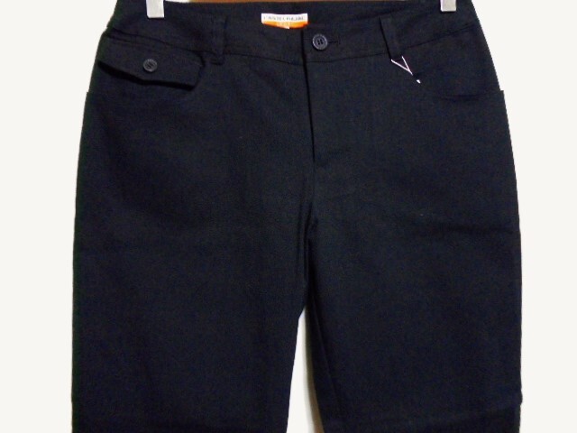 ●新品 カステルバジャック ロゴししゅう入り リネンコットン ストレッチパンツ 黒 レディース●拍卖