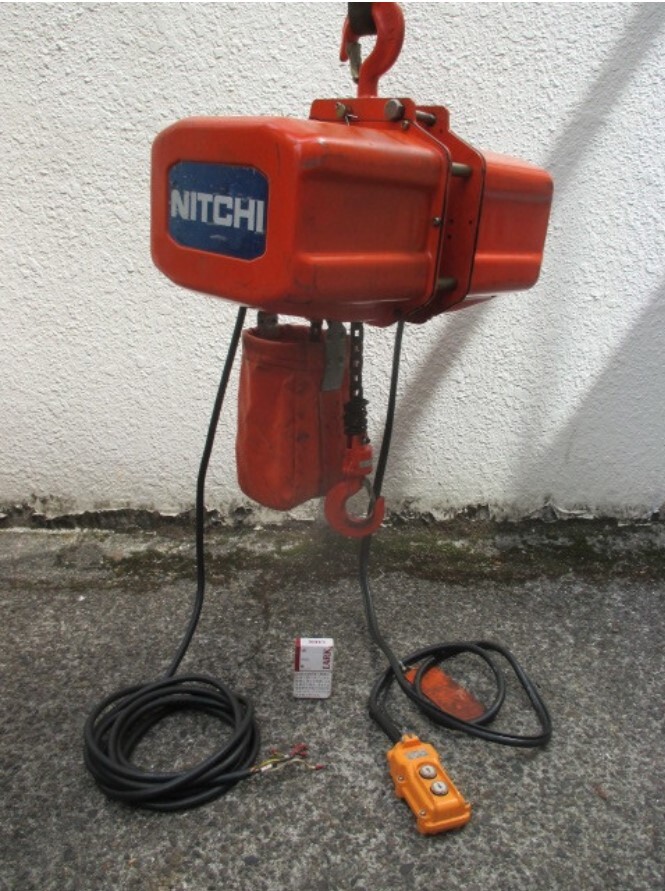 q419☆ニッチ 電動チェーンブロック 1ton 三相200V拍卖