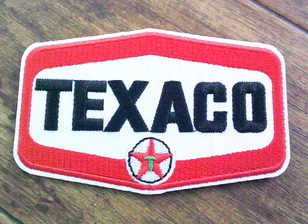 《帽中央TX赤白》油魂◎新品Texaco GASOLINE テキサコ Sky Chief モーターオイル 刺繍ワッペン◆アメリカ ■トラック 輸送貨物 ◇衣服DIY拍卖