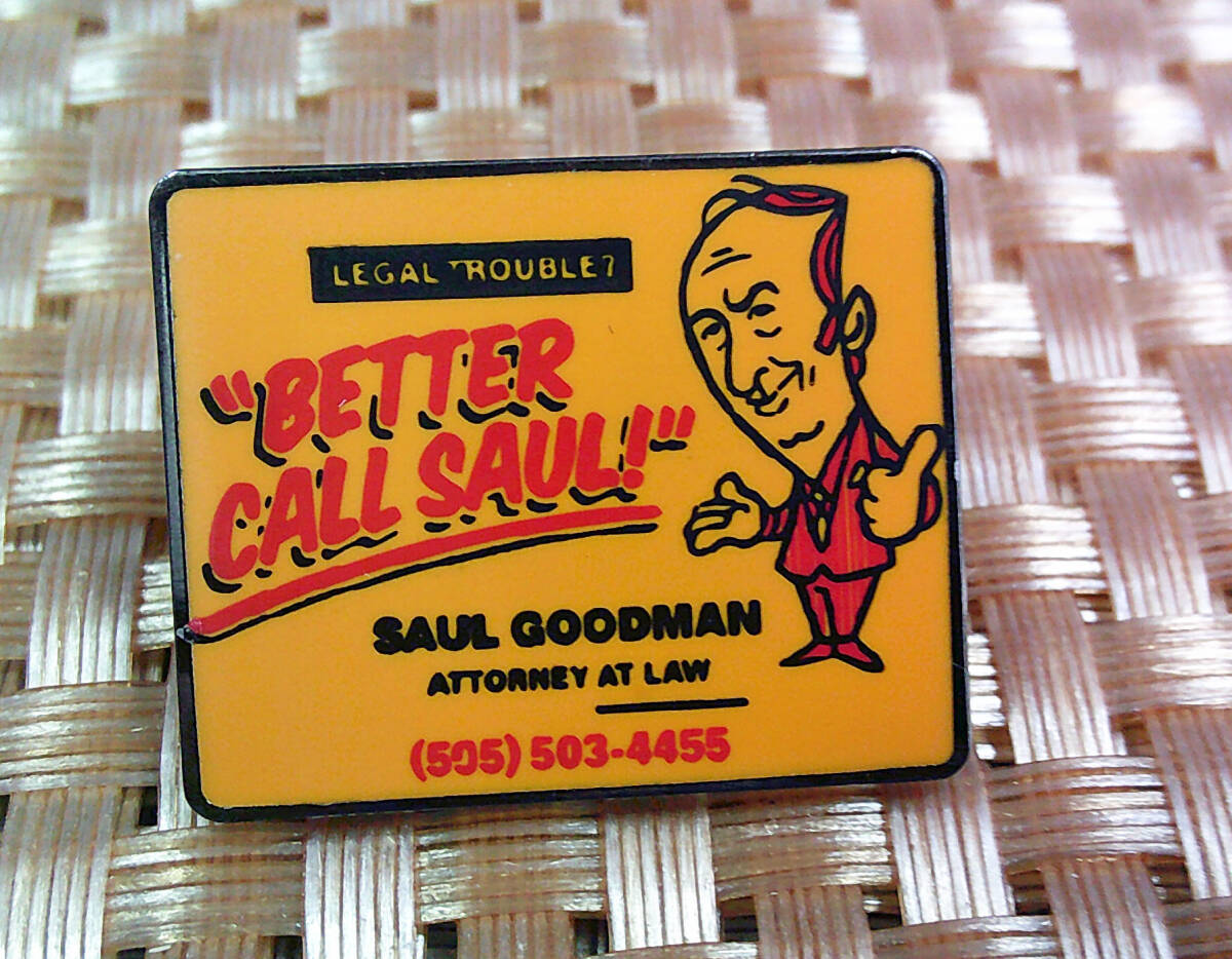 《橙広告風BCS四角》萌キャラ『Better Call Saulベター コール ソウル』ブレイキング・バッド Breaking Bad■アメリカ ドラマ■ピンバッジ拍卖
