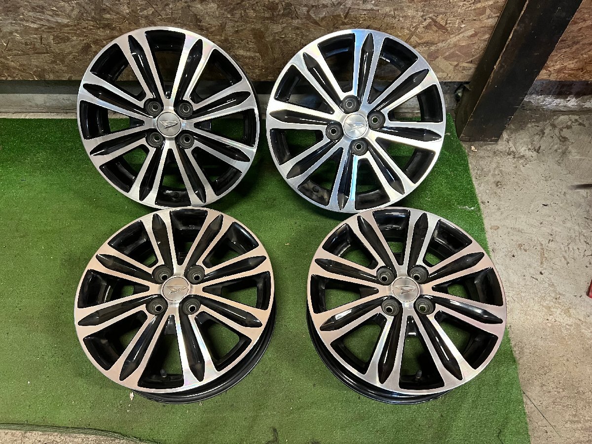 ① ダイハツ タントカスタム 純正 15インチ 4.5J +45 PCD100 4H ブラポリ ホイール 4本セット拍卖