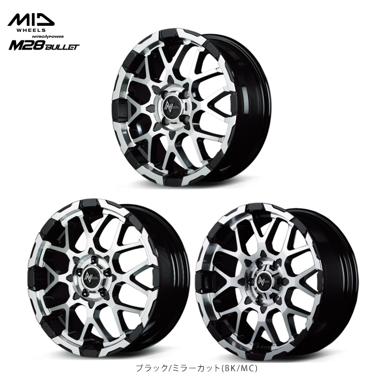 送料無料 ナイトロパワー NITRO POWER M28 BULLET(BK/MC) 6.5J-17 +38 6H-139.7 (17インチ) 6H139.7 6.5J+38【4本セット 新品】拍卖