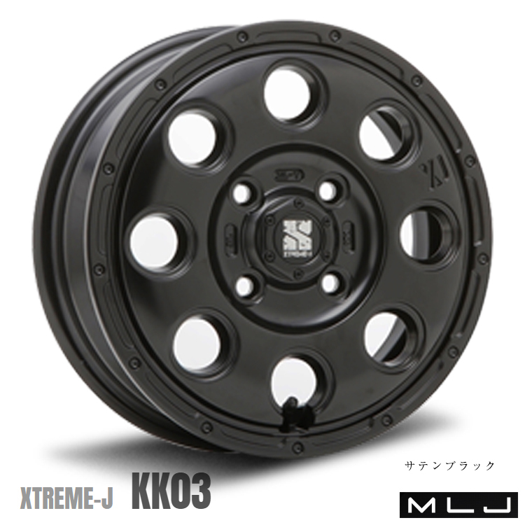 送料無料 エムエルジェイ MLJ XTREME-J KK03 4.5J-15 +45 4H-100 (15インチ) 4H100 4.5J+45【2本セット 新品】拍卖