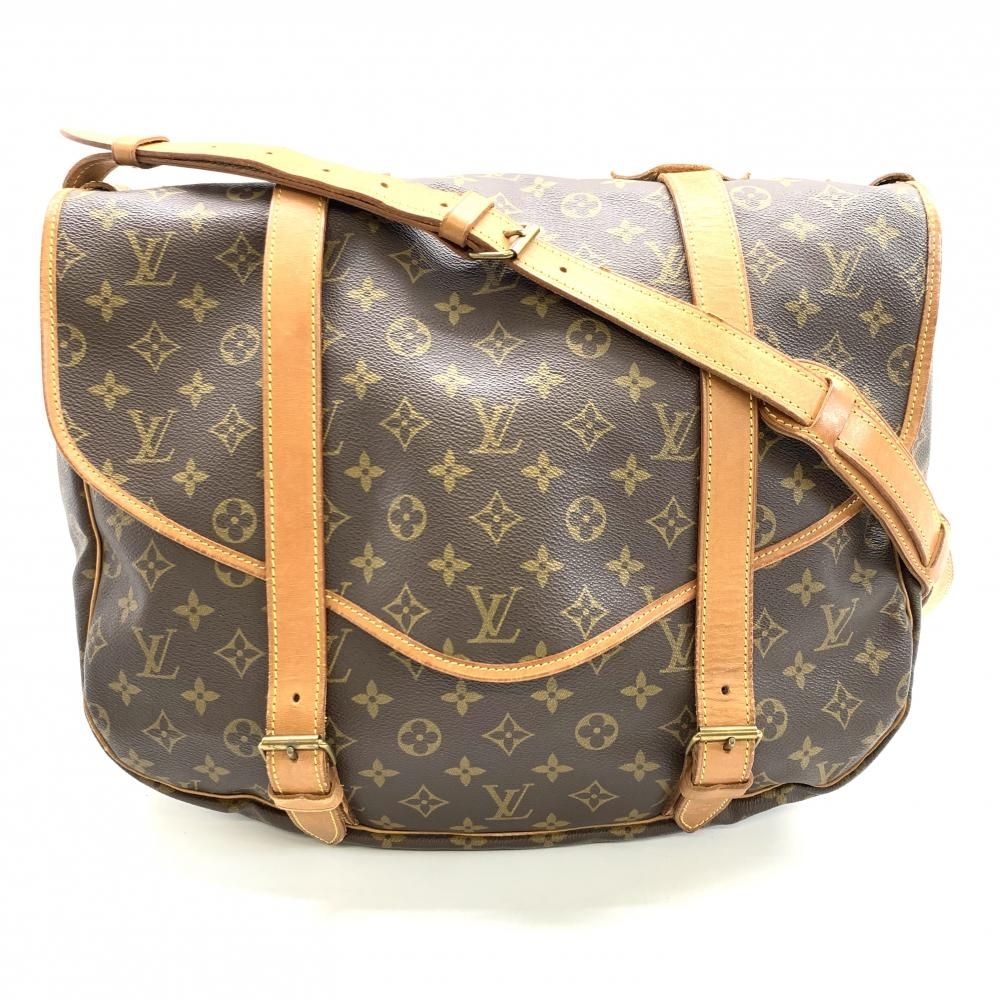 LOUIS VUITTON ルイヴィトン M42252 ソミュール43 モノグラム ショルダーバッグ 斜め掛け 大きめ 両開き ユニセックス 管理RT42515拍卖