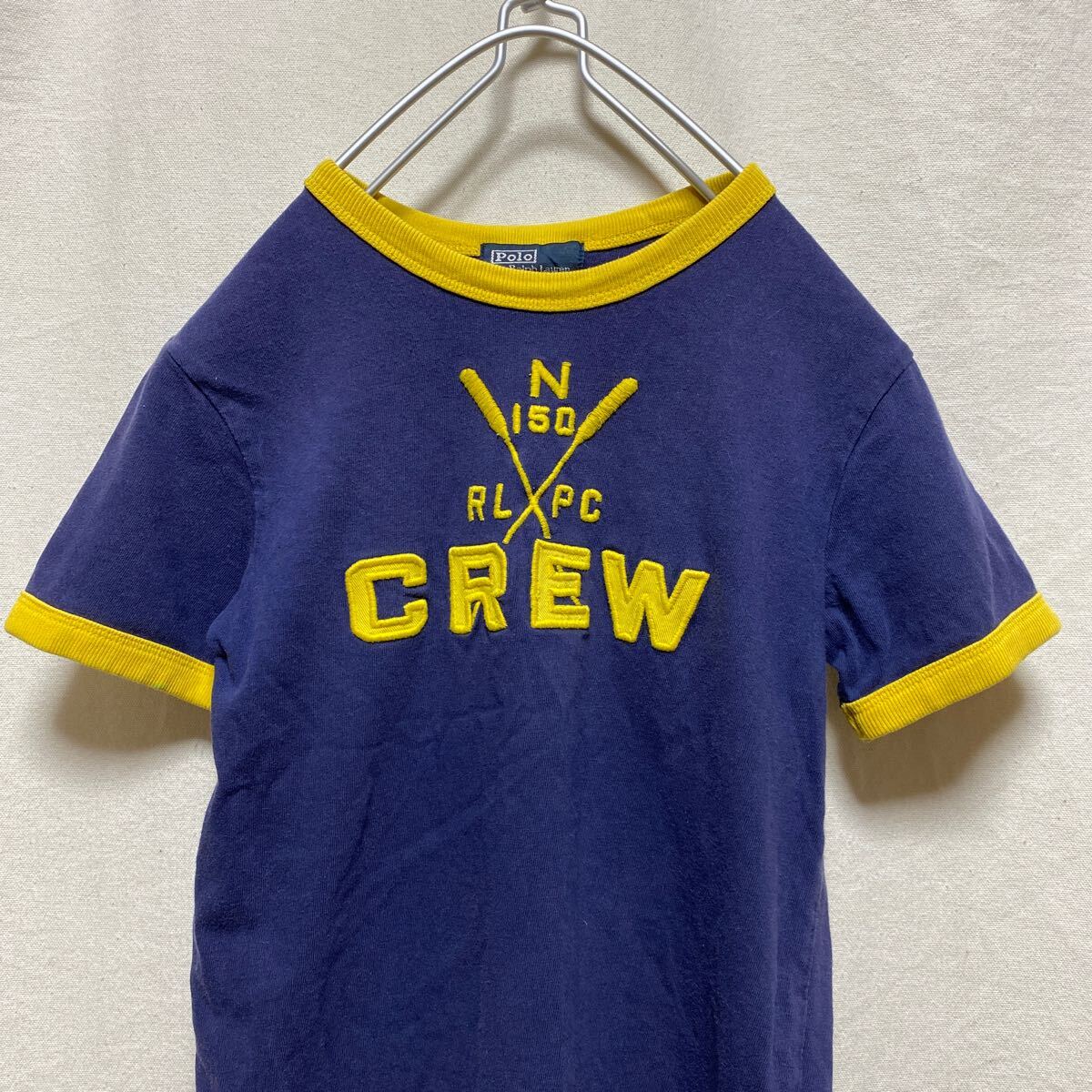 ラルフローレン リンガーTシャツ ネイビー 120 半袖Tシャツ コットン POLO RALPHLAUREN 刺繍拍卖