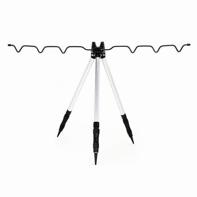 高品質 三脚 竿立て ミニ三脚 3段 シルバー アルミ オルルド釣具 高さの調整 軽量 釣り拍卖
