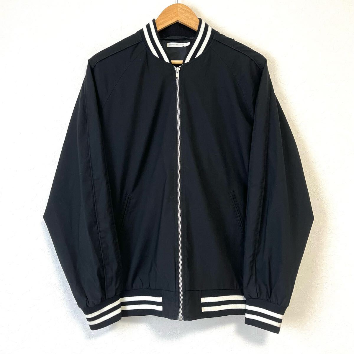 着心地GOOD!【BROWNY STANDARD】ブラウニースタンダード ジップ ブルゾン ジャケット ジャンパー 裏地 アメカジ ブラック 黒 L/Y31651mm拍卖