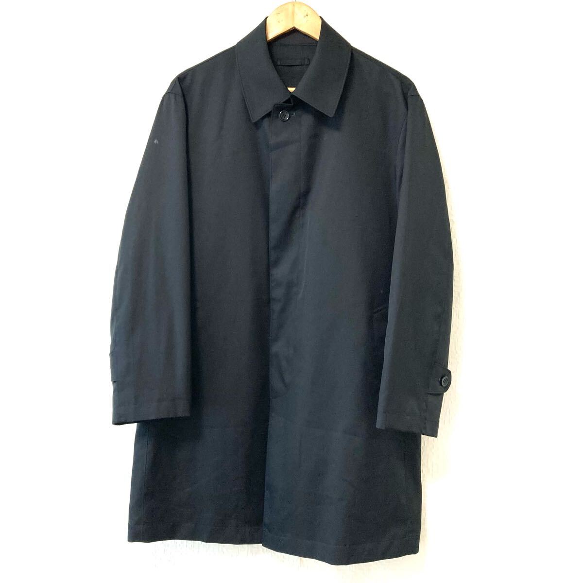 【SAVOIA】サヴァイア ステンカラー コート 通勤 ビジネス 就活 フォーマル 無地 アウター 結婚式 ブラック メンズ 紳士 L/Y31850UU拍卖