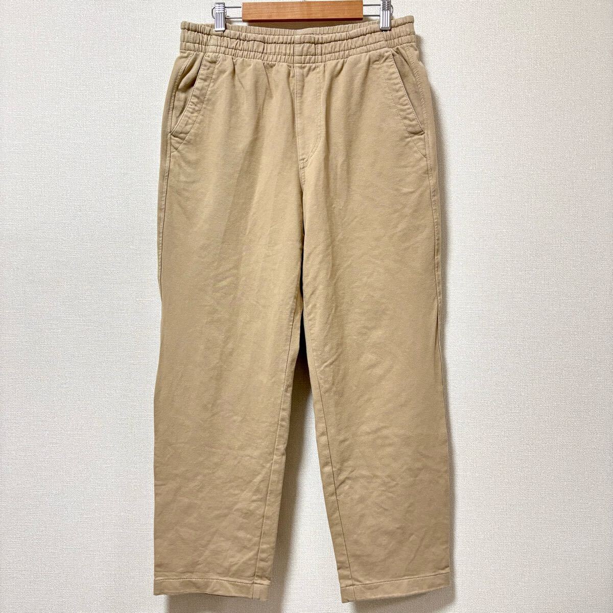 ラフなスタイリングに◎【UNIQLO】ユニクロ コットン イージー パンツ ベージュ ストレッチ チノパン リラックス メンズ サイズM/Y31880SS拍卖