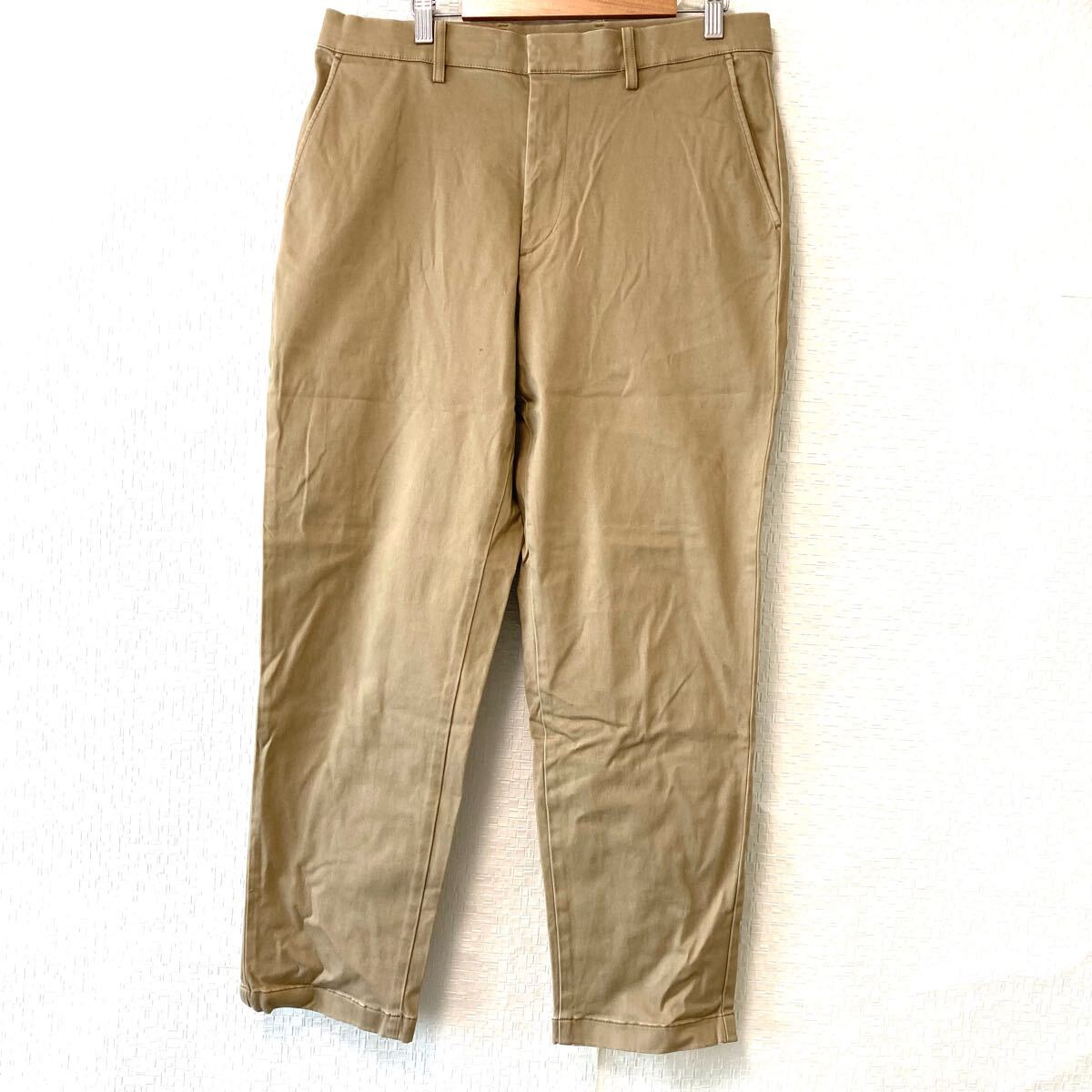 【UNIQLO】ユニクロ ウルトラストレッチ コンフォート パンツ リラックスフィット アンクル丈 イージー ベージュ メンズ M/Y31874UU拍卖
