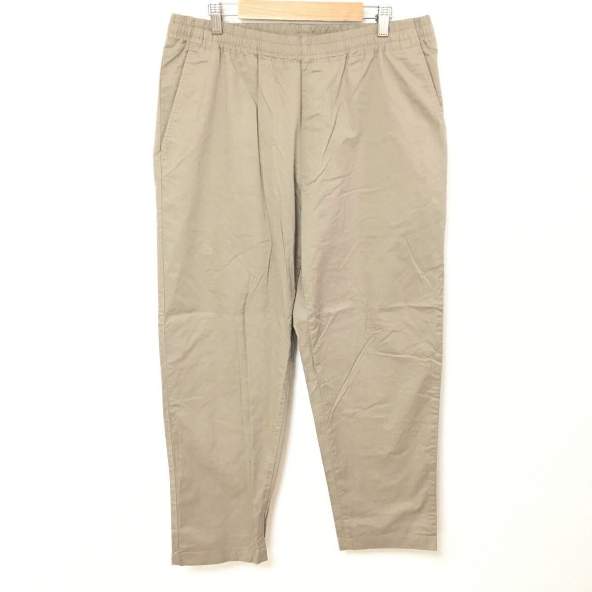 【UNIQLO】ユニクロ イージー リラックス アンクルパンツ ボトムス カジュアル ワイド ラフ シンプル ベージュ メンズ サイズL/Y32129fF拍卖