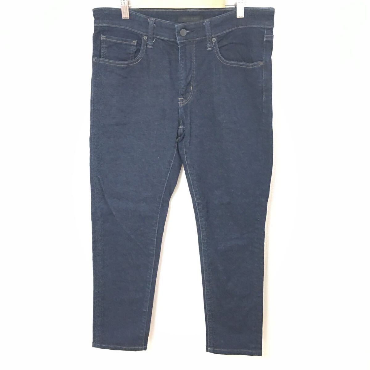 【UNIQLO】ユニクロ ウルトラストレッチジーンズ デニムパンツ インディゴ アメカジ カジュアル デイリーユース メンズ サイズW32/Y32136fF拍卖