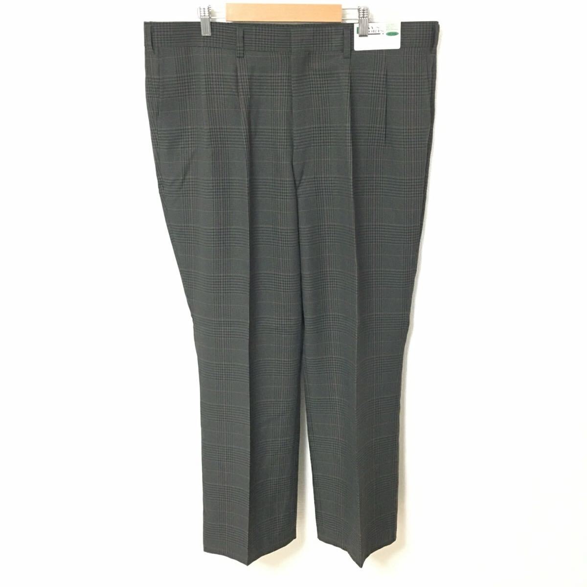 ゴルフにもオススメ◎【HAY'S SPORTS】ヘイズ スラックス パンツ チェック柄 アウトドア ゆったり グレー メンズ サイズ105/Y32795fF拍卖