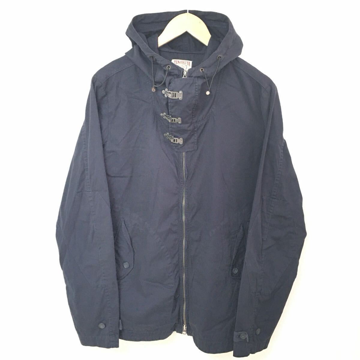 【TENJIKUYA】テンジクヤ ジャケット ブルゾン フーディ ダッフルボタン アメカジ デイリー アウトドア ネイビー メンズ サイズL/Y33259fF拍卖
