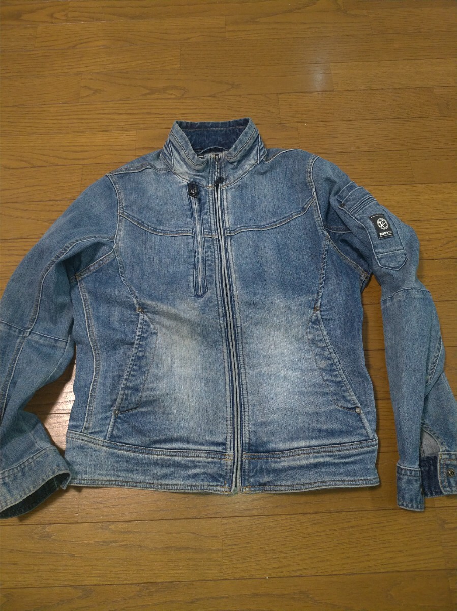 EVENRIVER デニム ジャケット Gジャン 作業着 USED加工 ワークウェア イーブンリバー メンズL インディゴ ストレッチ サイズM メンズ拍卖