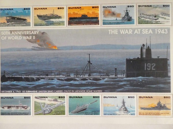 ガイアナ切手『Uボート』10枚シート 1995拍卖