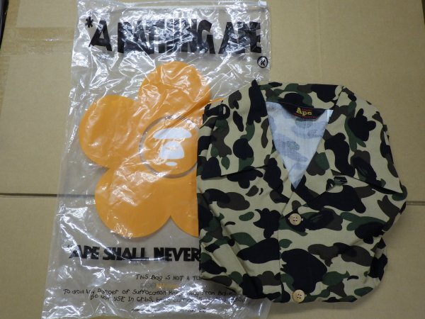 星4|新品未使用品!Deadstock未使用!★2000年代後半〜2010年代前半★NIGO★A BATHING APEアベイシングエイプ - カモ柄 半袖アロハシャツ拍卖