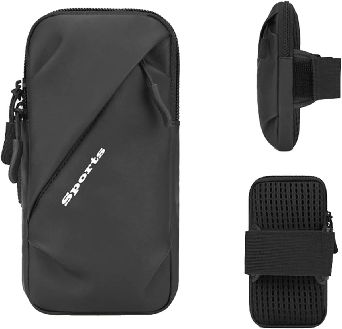ブラック スポーツ ランニング アームバンド アーム バンド スマホバンド スマホ ポーチ 調節可能 防水 スマホケース マジックテープ拍卖