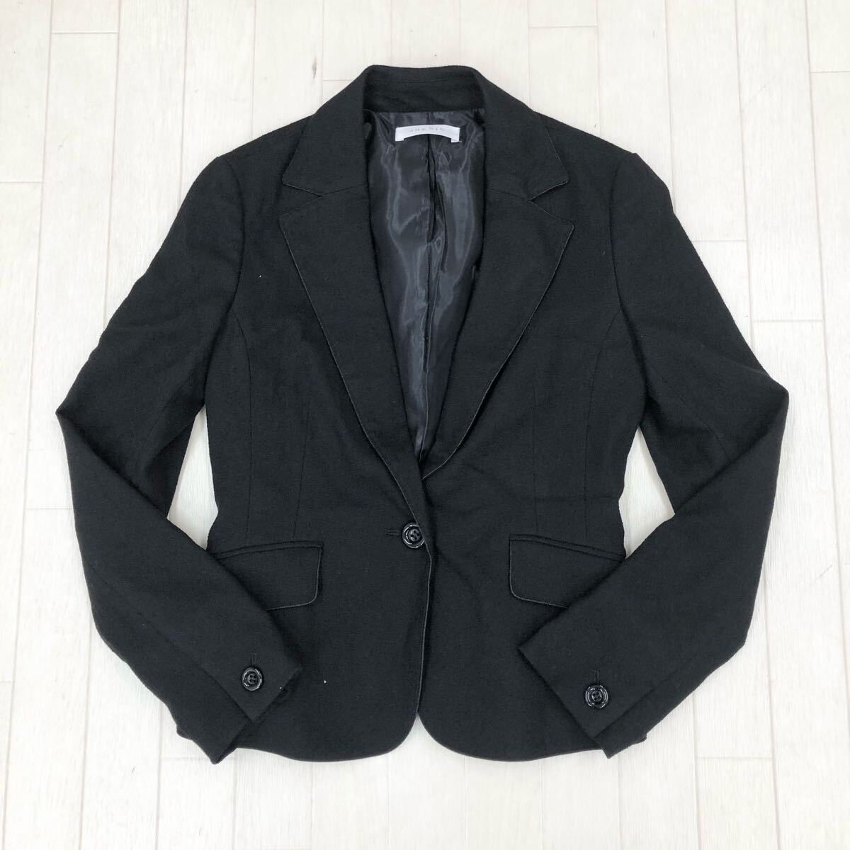 1780〓 any SiS エニィスィス テーラードジャケット レディース サイズ2 ブラック トップス 上着 シングルジャケット 1ボタン拍卖