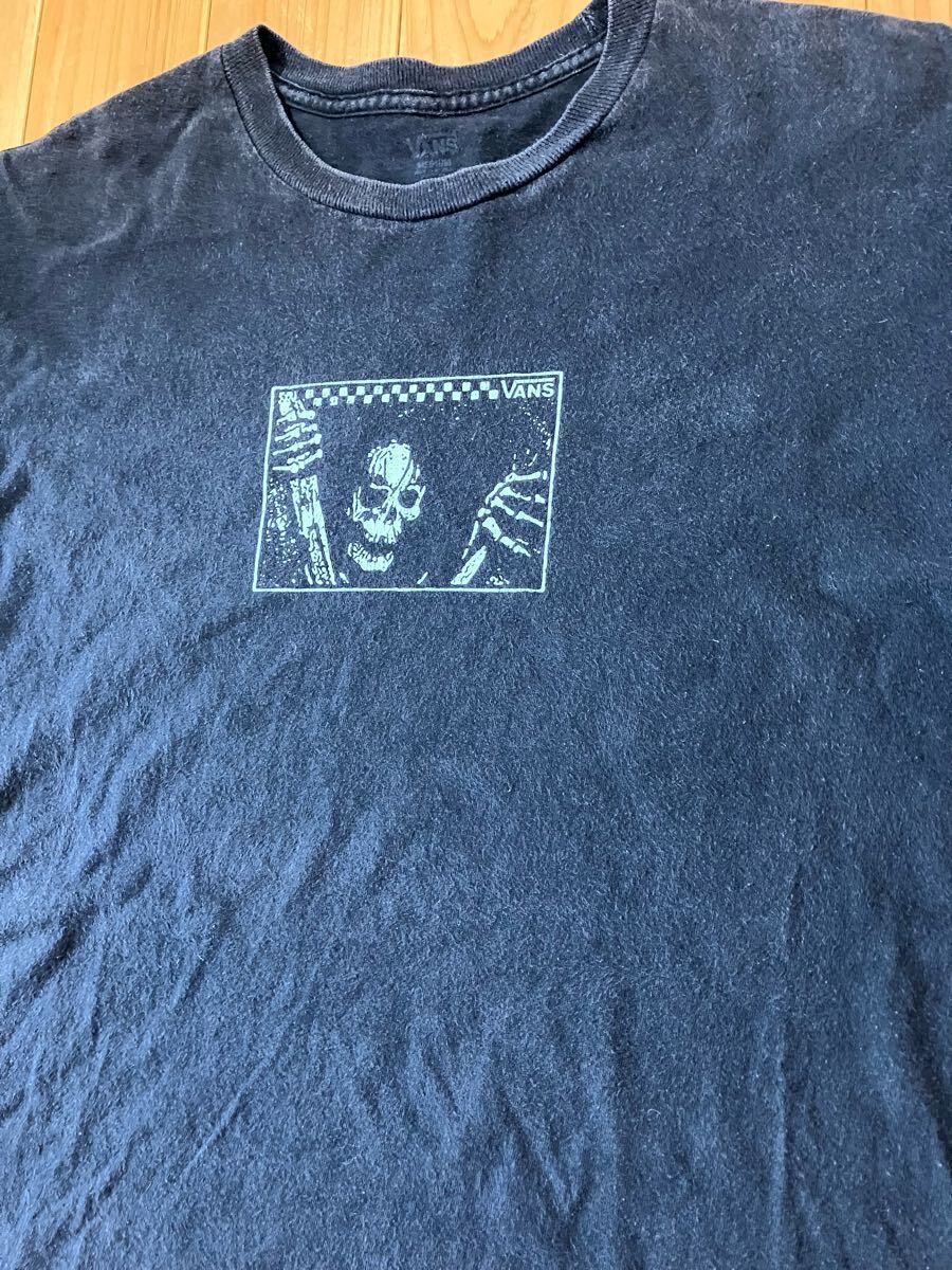 VANS バンズ ドクロ スカル ブラック 黒 Tシャツ M スケート 半袖 シャツ拍卖