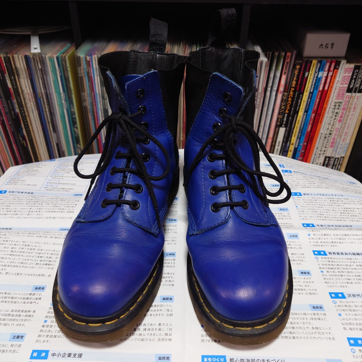 Dr.Martens/HARPER indigo/SOFTY T 13304460/UK7 US8 EU41/サイドゴア 8ホール レースアップ/ソフトレザー/ドクターマーチン/中国製拍卖