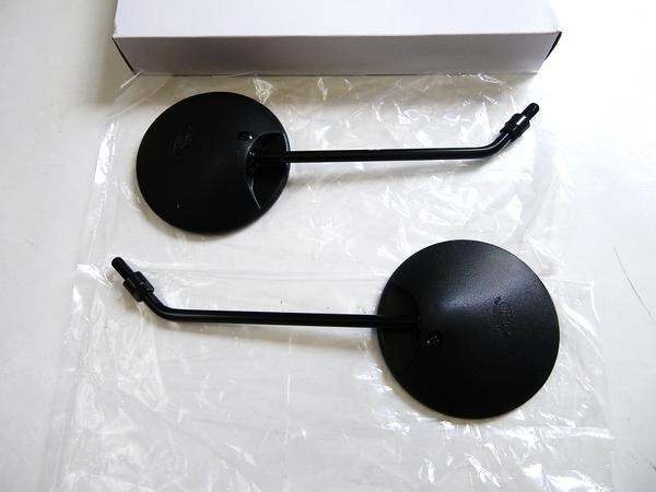 ★NEW 純正タイプ 黒丸ミラー 8mm 正ネジ SET!【ハイクオリティレンズ】 *アドレス *レッツ *セピア *KSR-1 *Dトラッカー 他拍卖