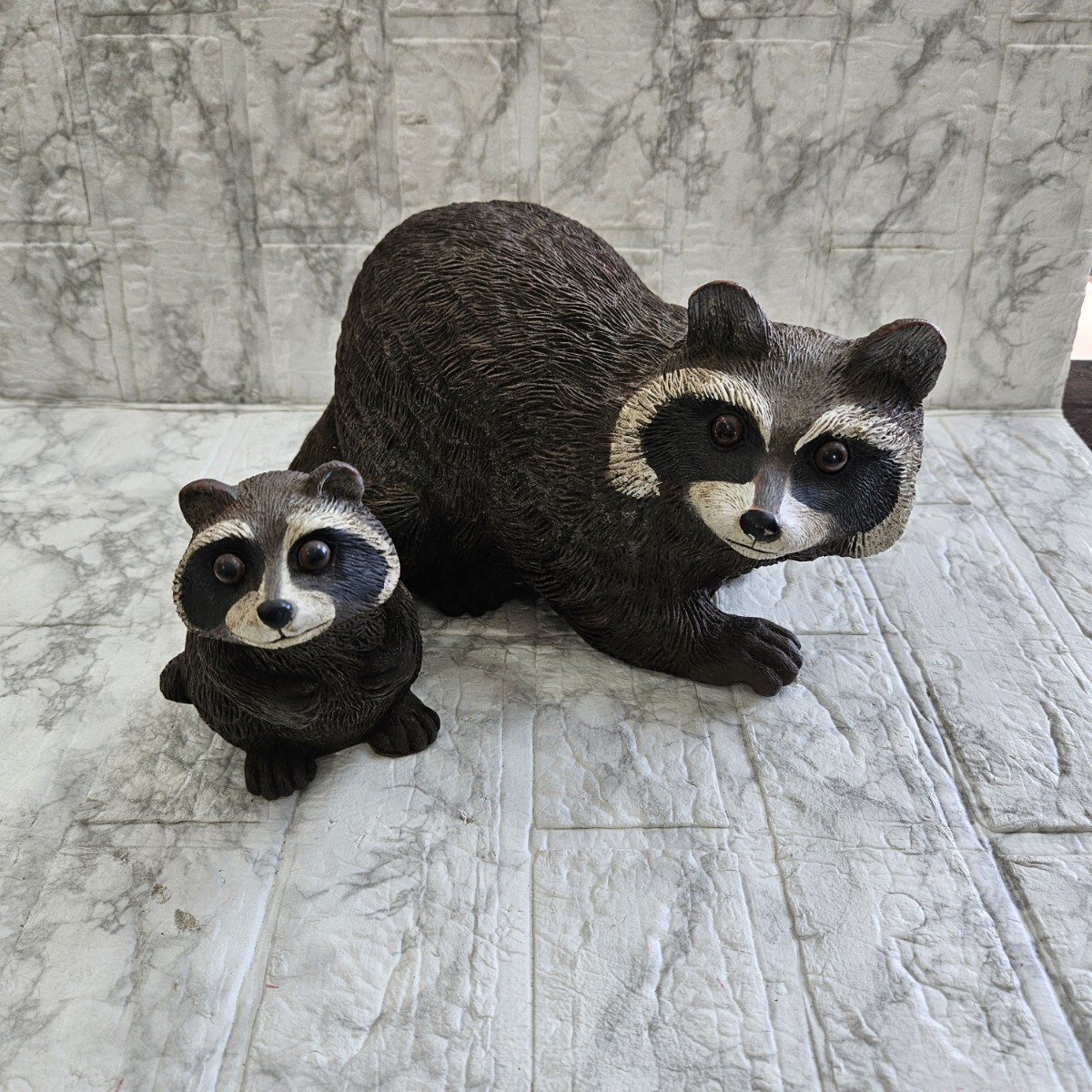 アライグマ 置物 玄関 2点セット 動物 飾り コレクション インテリア拍卖