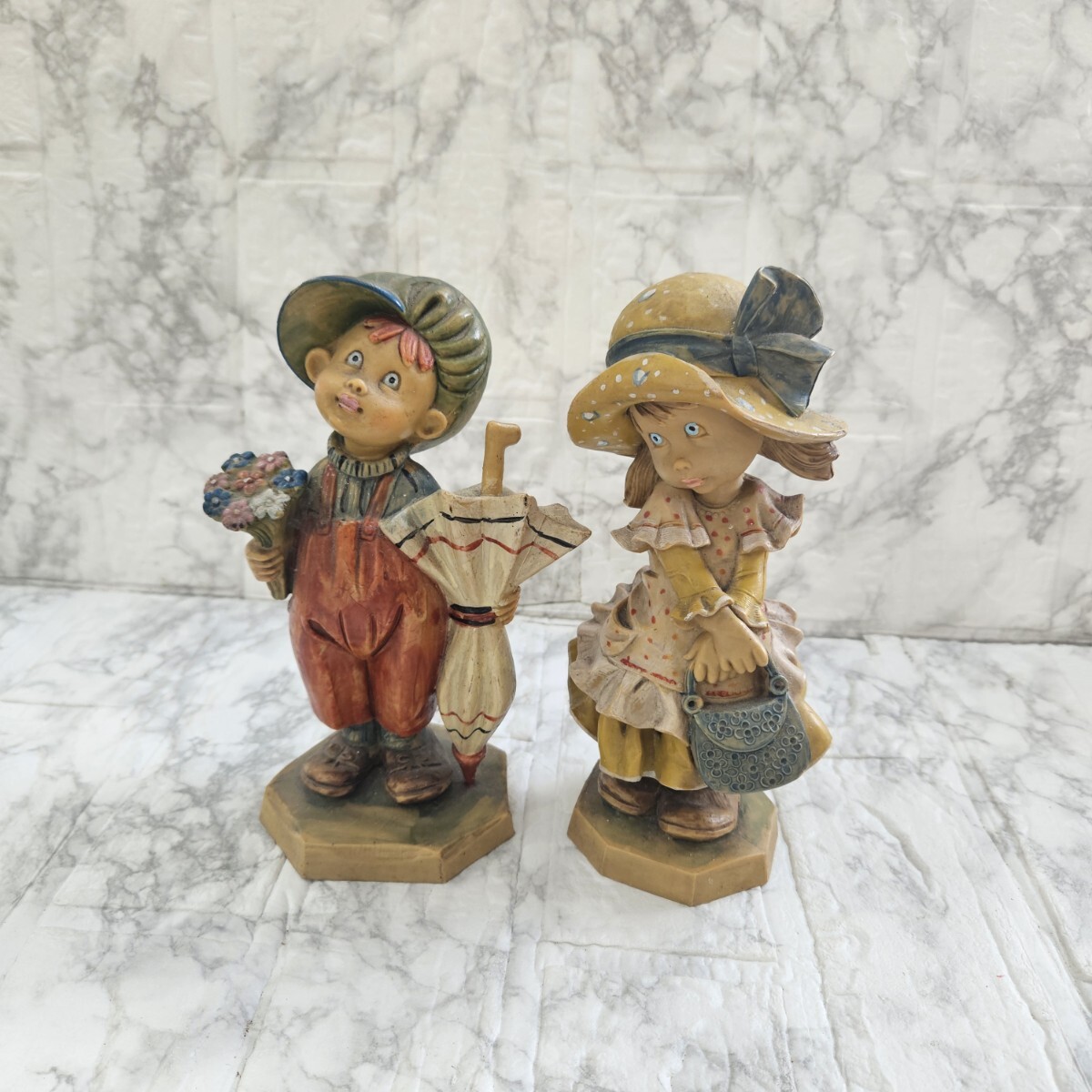 人形 2個セット ITALY 男の子 女の子 飾り 置物 コレクション インテリア拍卖