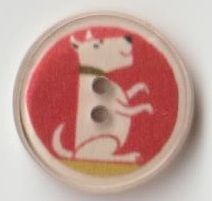 ドイツ 2穴ボタン 15ミリ doggy レッド拍卖