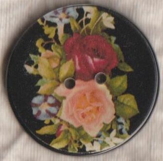 ドイツ レジンボタン 2穴ボタン ローズ 直径26ミリ拍卖