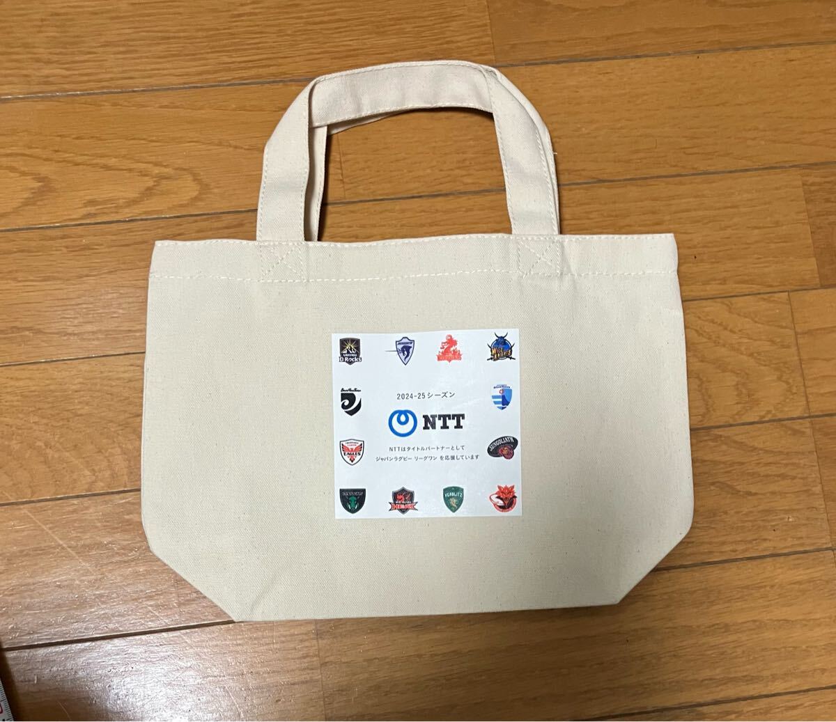【未使用品】ラグビー リーグワン2024-25 NTT ミニトートバッグ コットン拍卖