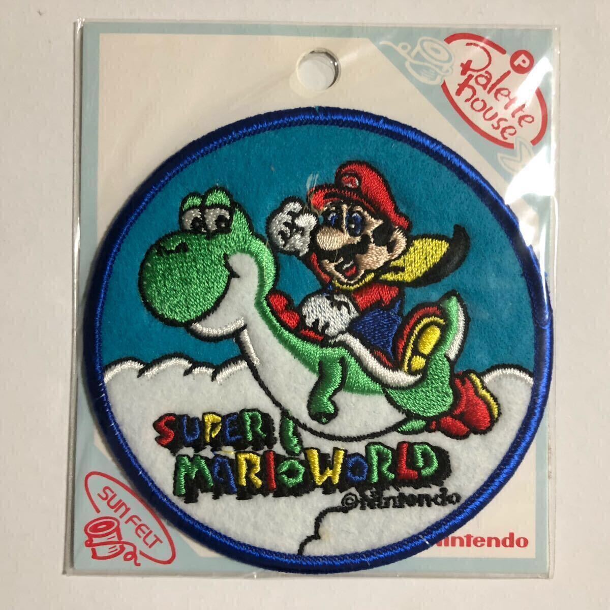 スーパーマリオワールド 刺繍ワッペン★マリオ&ヨッシー★任天堂Nintendo★サンフェルト★Super Mario World★当時もの拍卖