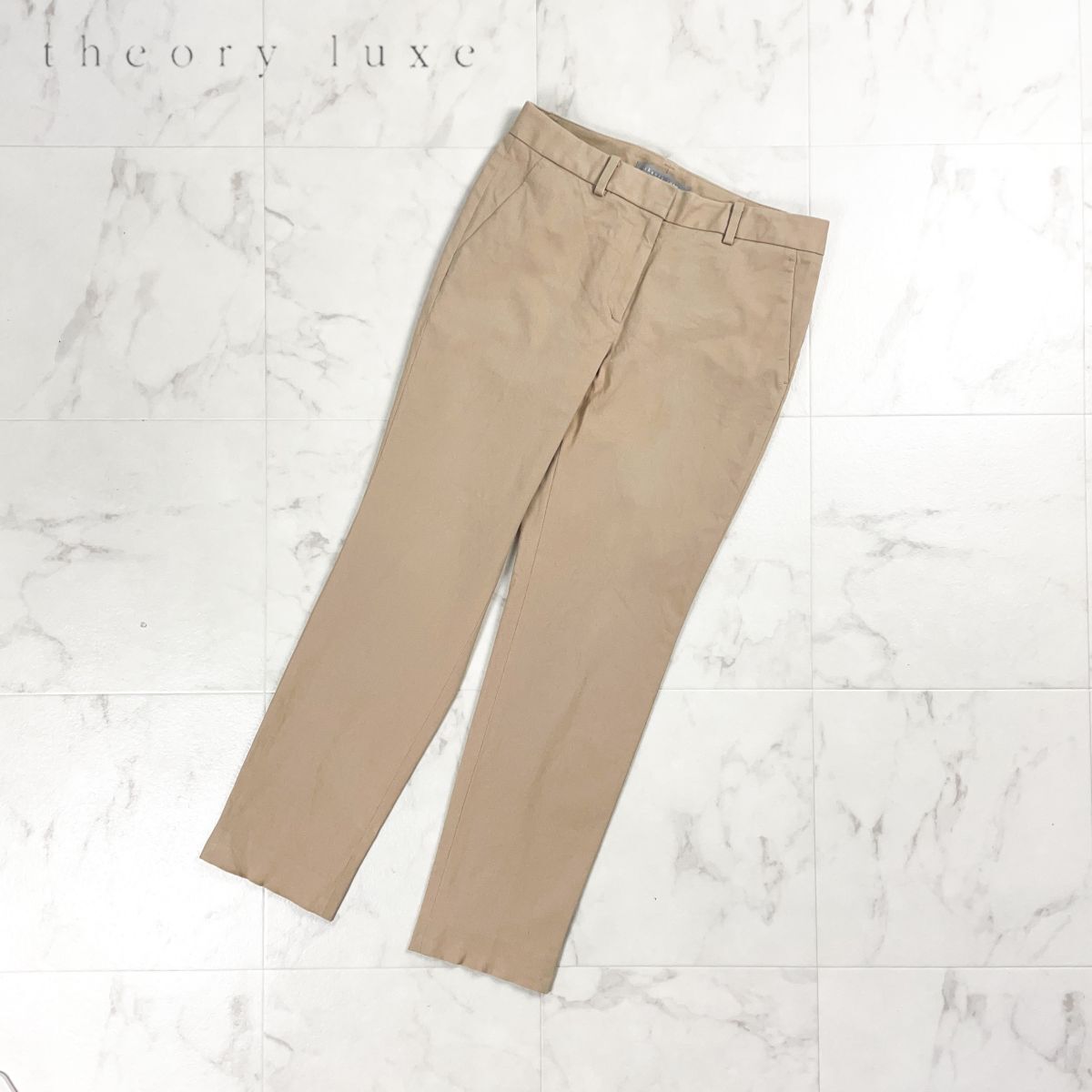 theory luxe セオリーリュクス コットンストレッチクロップドパンツ ボトムス レディース ベージュ サイズ38*CD1080拍卖