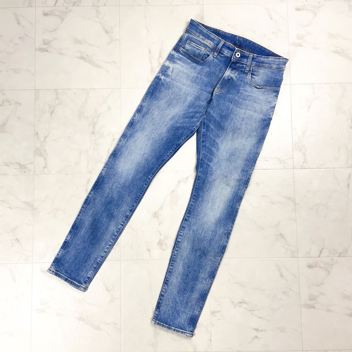 美品 G-star RAW ジースターロゥ 3301 DECONSTRUCTED SKINNY スキニーデニムパンツ ボトムス メンズ ブルー 青 サイズ29*CD649拍卖