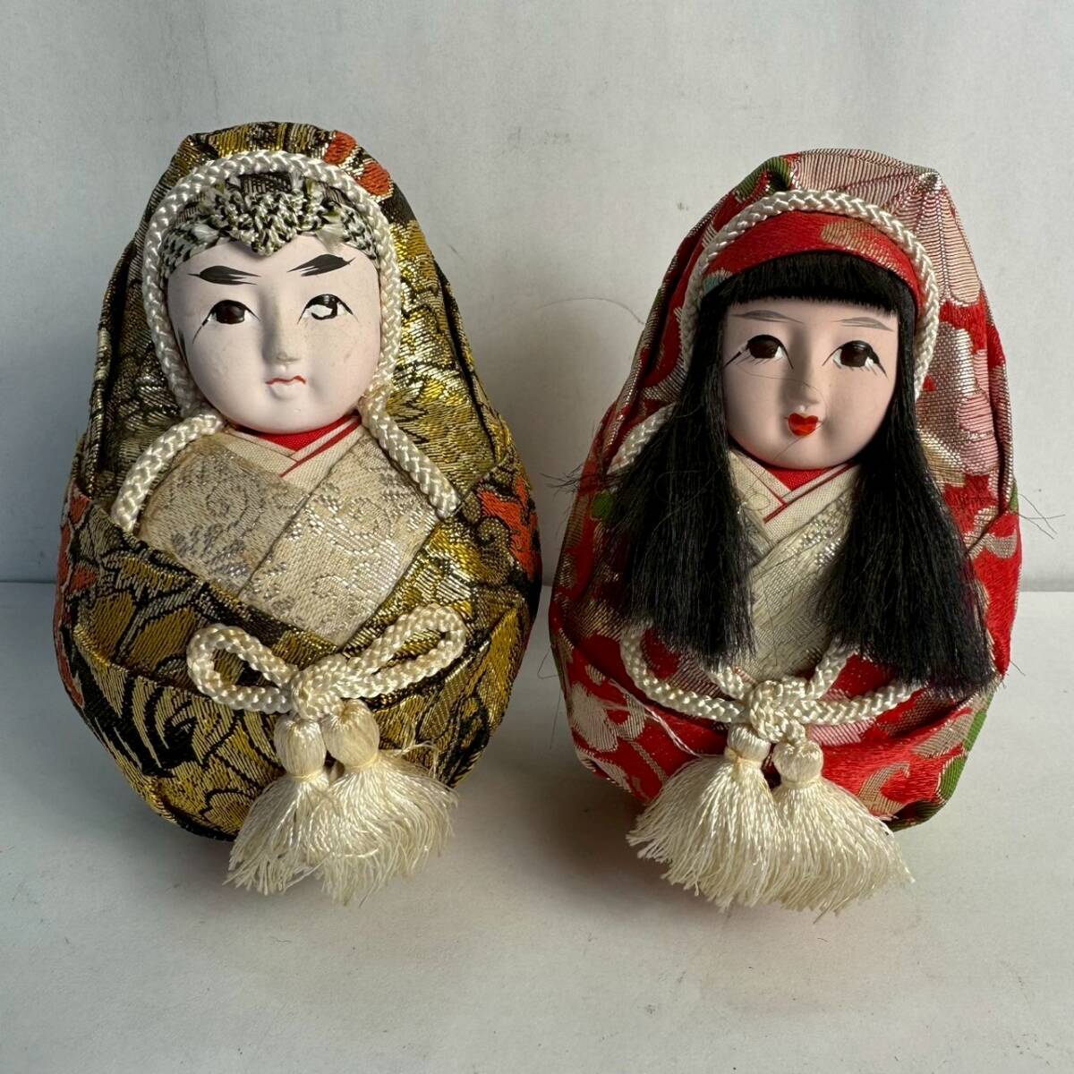 夫婦だるま ペア 人形 雛人形 縁起物 伝統工芸 置物 飾り インテリア オブジェ 昭和レトロ アンティーク Y2 R7614拍卖
