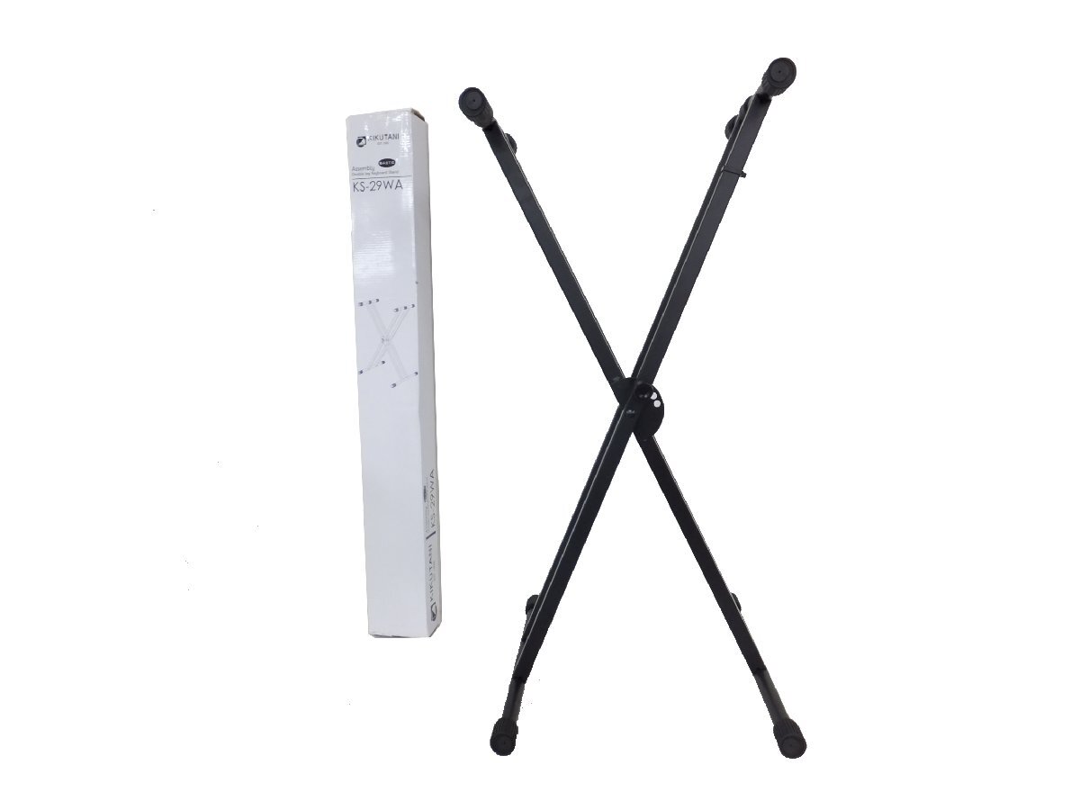 組み立て式スチール製XX 型キーボードスタンド■キクタニ KIKUTANI■KS-29WA■ブラック■(38)拍卖
