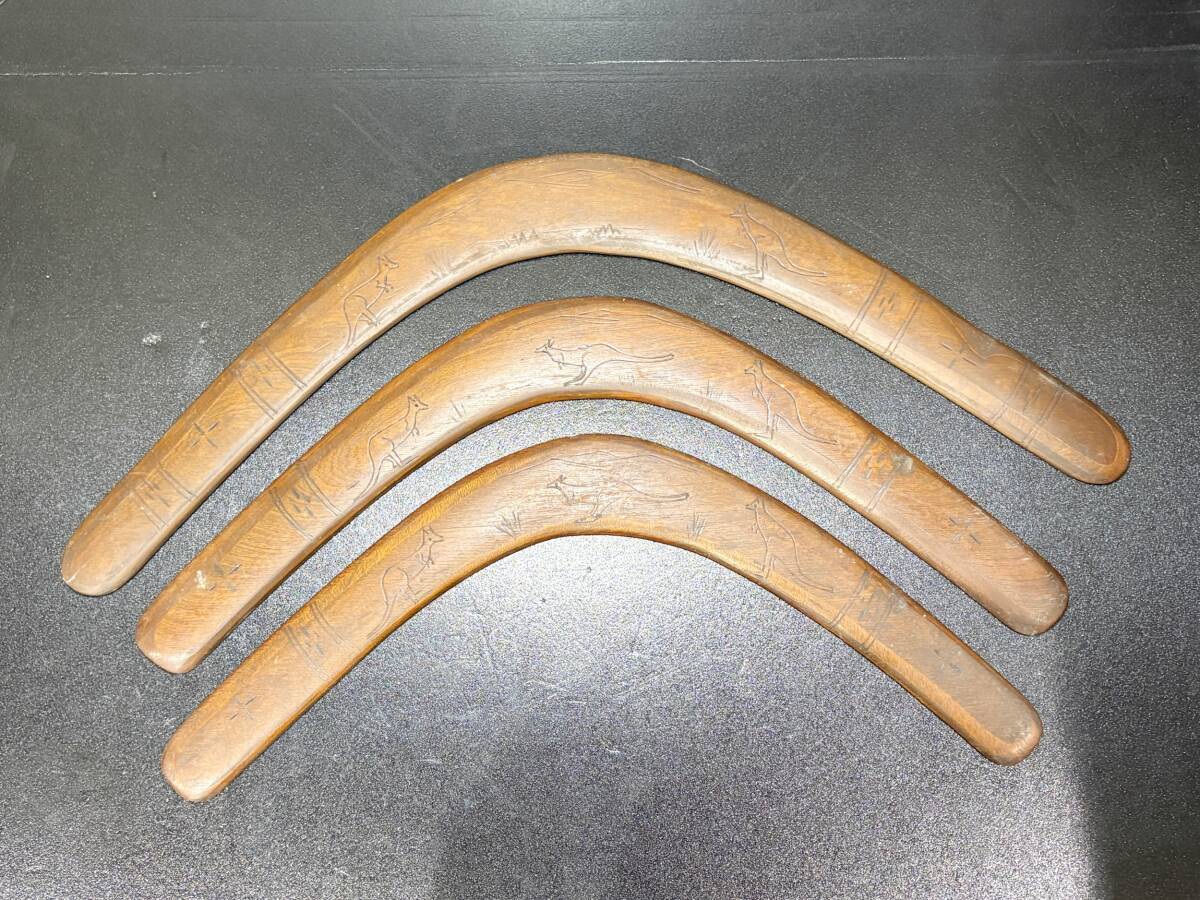 RETURNING BOOMERANG ブーメラン 3本 まとめセット AUSTRALIAN MADE オーストラリア スポーツ レジャー 木製 雑貨 工芸品 現状品 CF018100拍卖