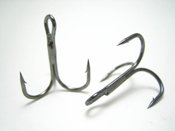 【送料無料】ブラック トリプルフック #6 100本セット ソルト対応 トレブル拍卖