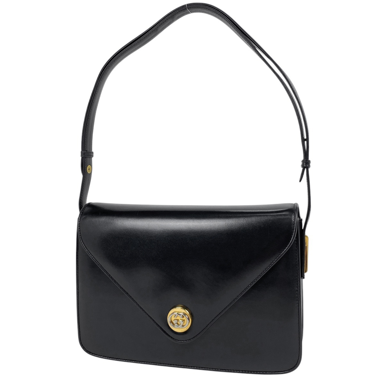 グッチ GUCCI インターロッキングG ショルダーバッグ オールドグッチ 0014061331 ショルダーバッグ レザー ブラック レディース 【中古】拍卖