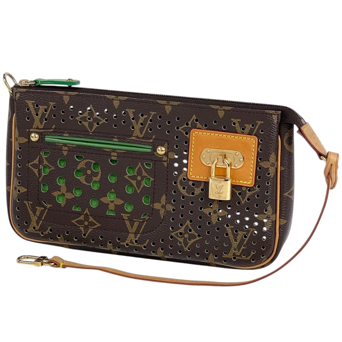 【在庫一掃】 ルイ・ヴィトン ポシェット アクセソワール アクセサリーポーチ モノグラムペルフォ ヴェール M95184 中古拍卖