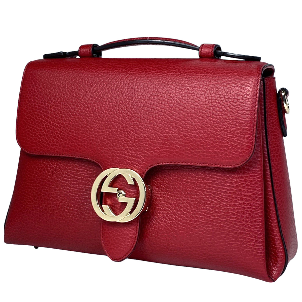 【在庫一掃】 グッチ インターロッキングG ハンドバッグ 2WAY ショルダーバッグ ハンドバッグ レザー レッド 510302 【中古】拍卖