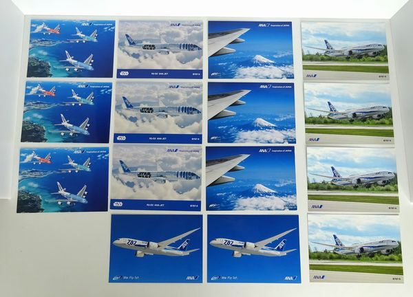 非売品 未使用 ANA 全日空 ポストカード 15枚 フライングホヌ B787-9 B777-300 拍卖