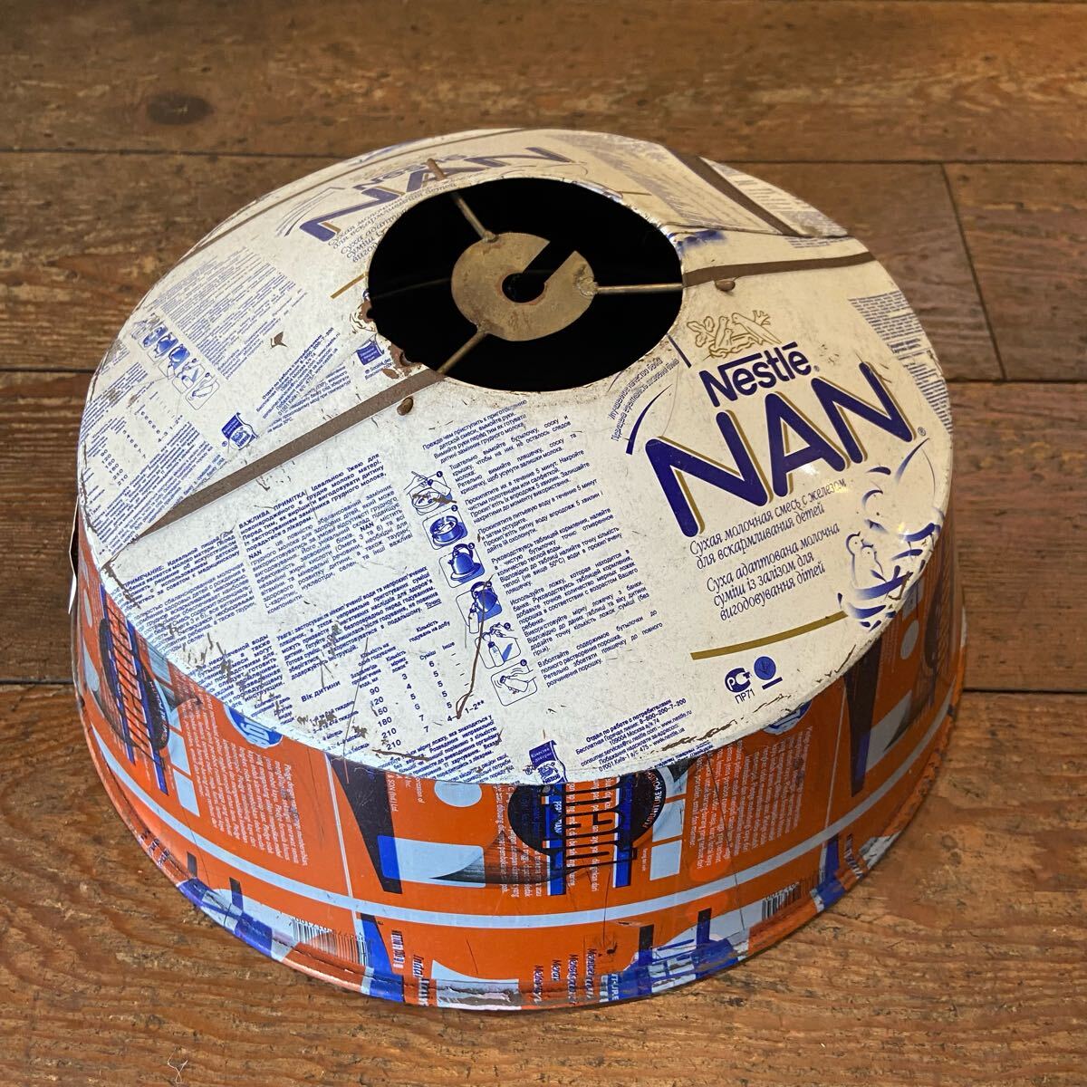 リメイク ブリキ缶 ランプシェード ハイチ 傘リメイク ティン アップサイクル拍卖