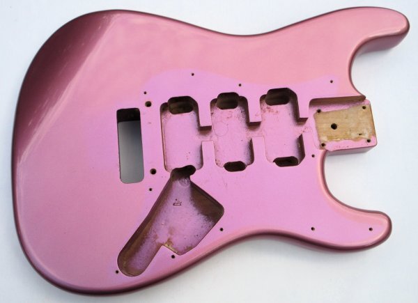 FERNANDES フェルナンデス ストラト型ボディ ロック式ブリッジ用 アルダー バーガンディメタリック 程度良 85年製FERNANDES FST-65W拍卖